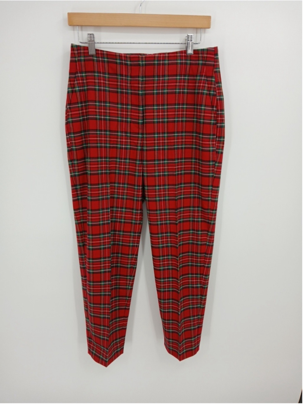 Talbots Womens Tartan Plaid Ankle Pants Size 4P Petite Wool Blend